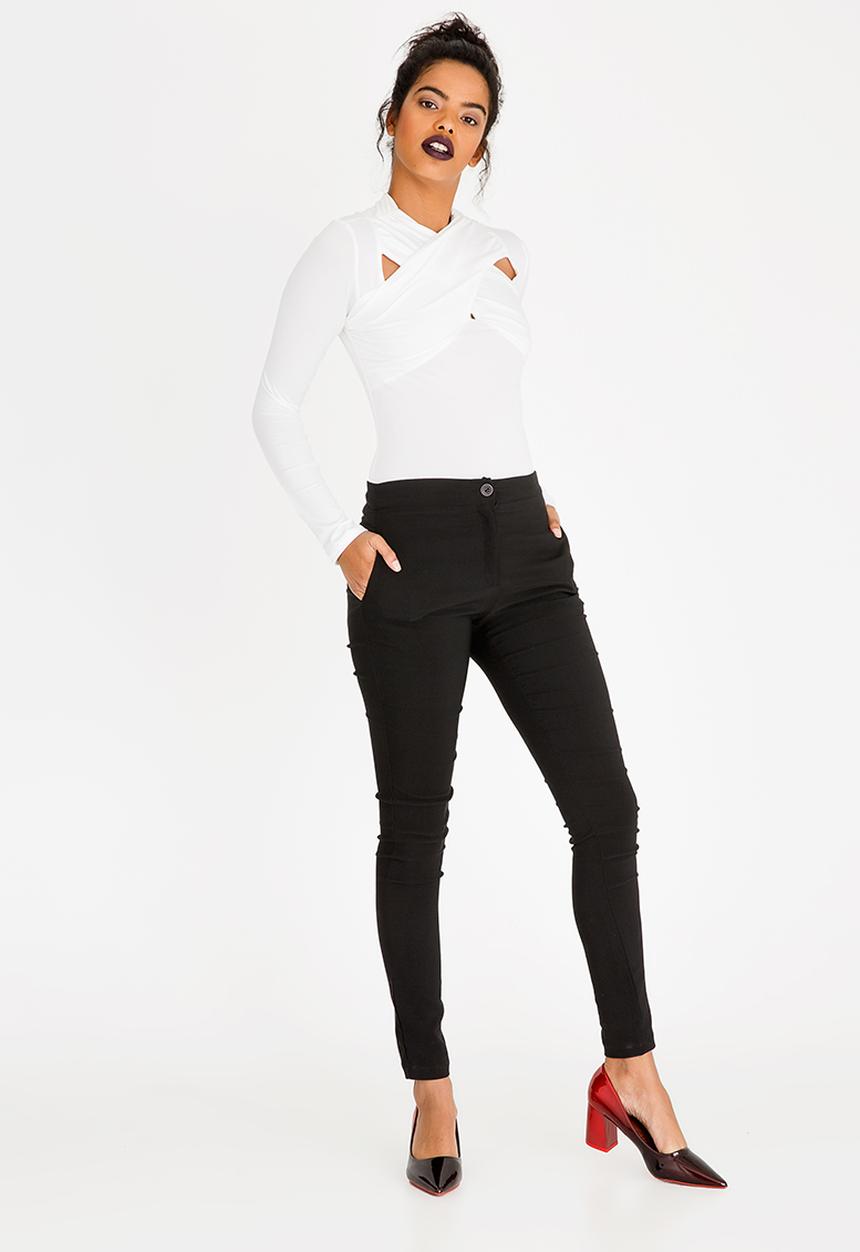 edit - Cut out detail drape top - white 