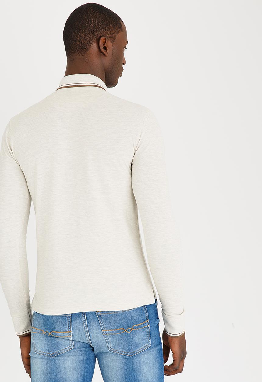 POLO - Classic Melange Pique Golfer Cream