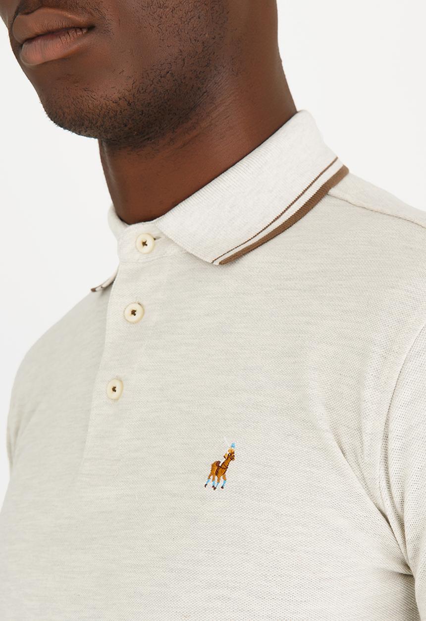 POLO - Classic Melange Pique Golfer Cream