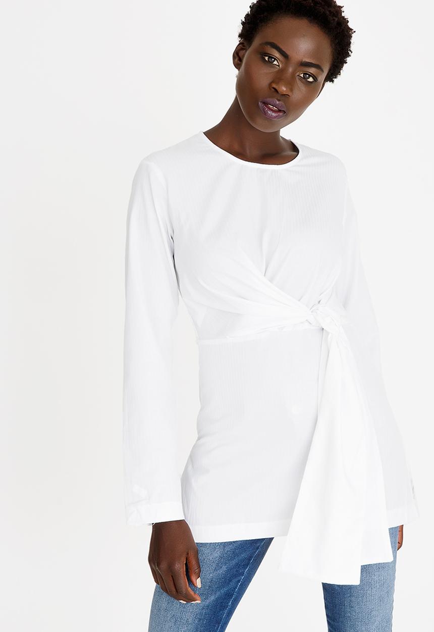 edit - Front Tie Up Shirt White