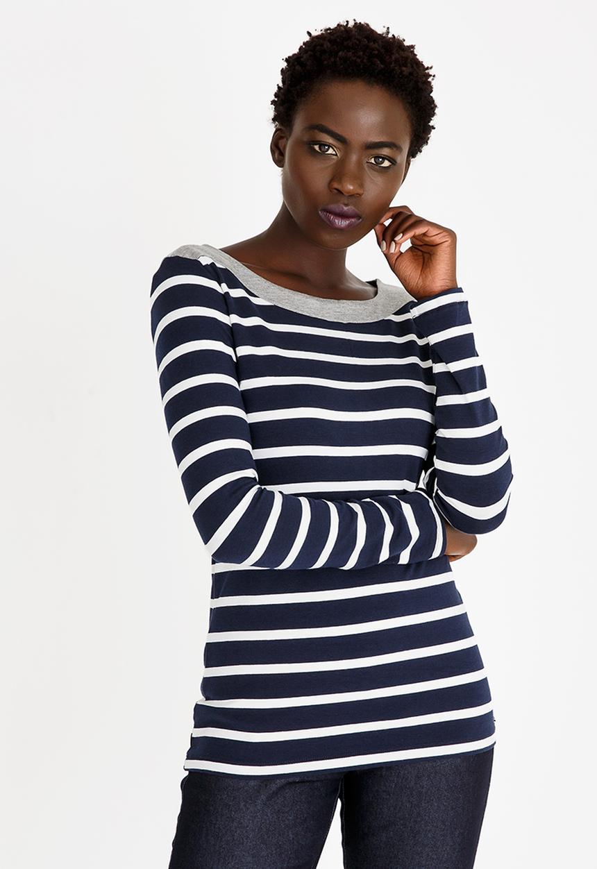 JEEP - Striped Tee Navy & White