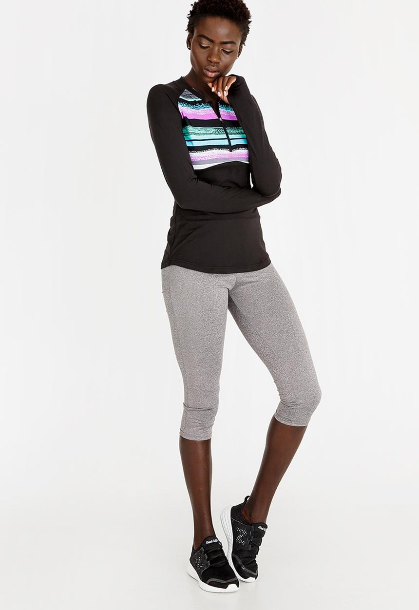 Lithe - Top with Mesh Yoke Black
