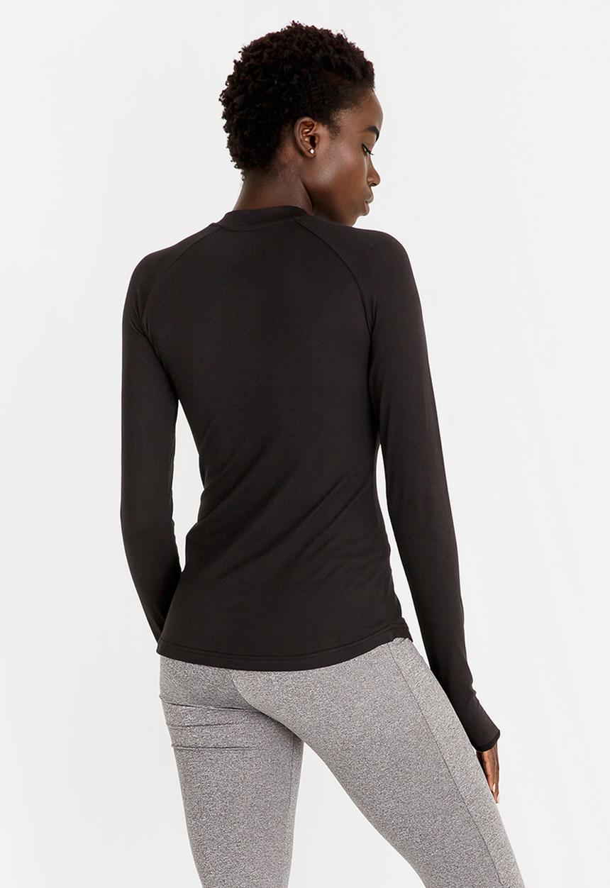 Lithe - Top with Mesh Yoke Black