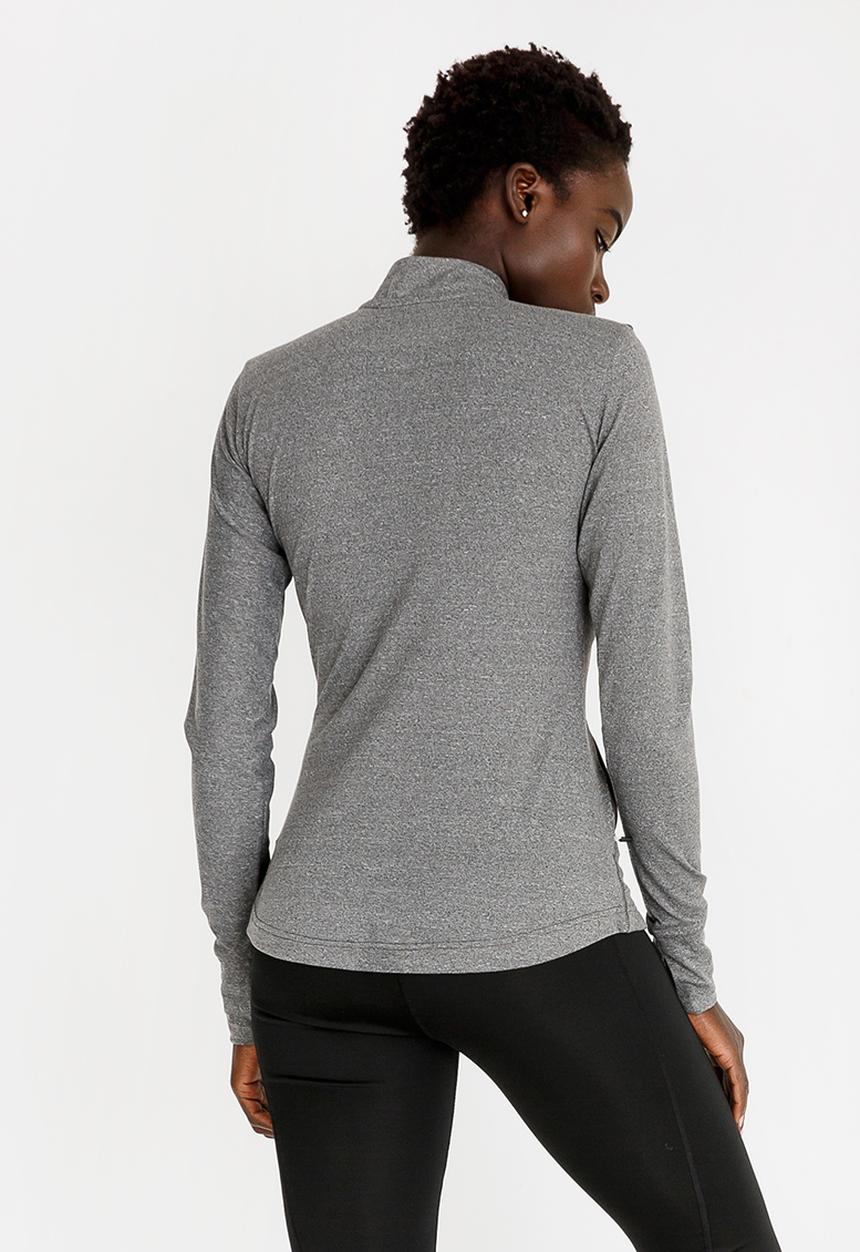 Lithe - Zip Thru Jacket with Mesh Inset Grey