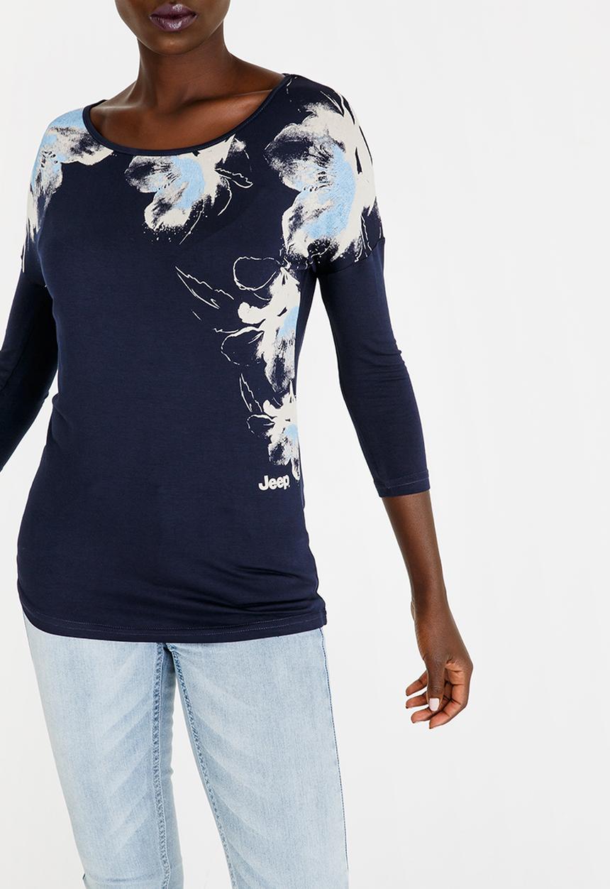 JEEP - Keyhole Detail Tee Navy