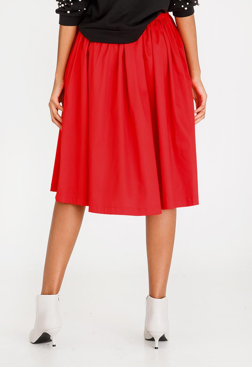 STYLE REPUBLIC - Volume Midi Skirt Red