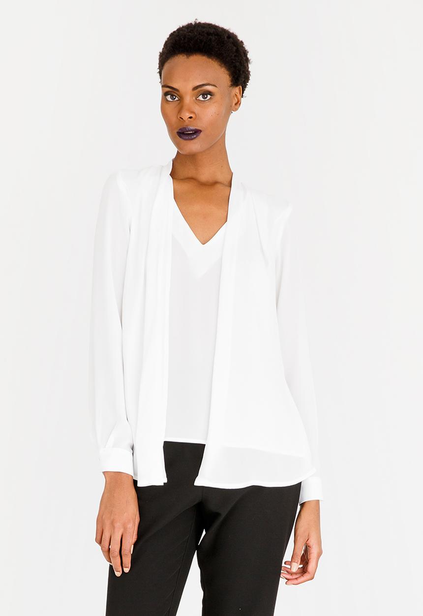 edit - Combo Long Sleeve Blouse Off White