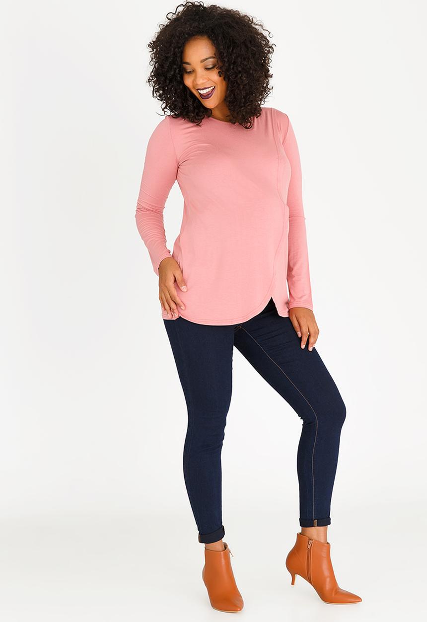 edit Maternity - Wrap Front Feeding Top Rose