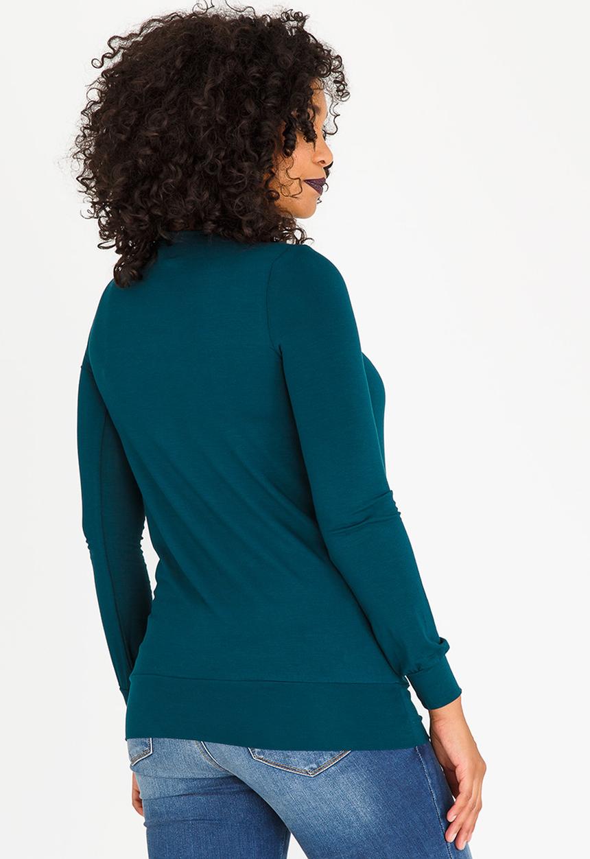 Cherry Melon - Pleat Detail Top Dark Green