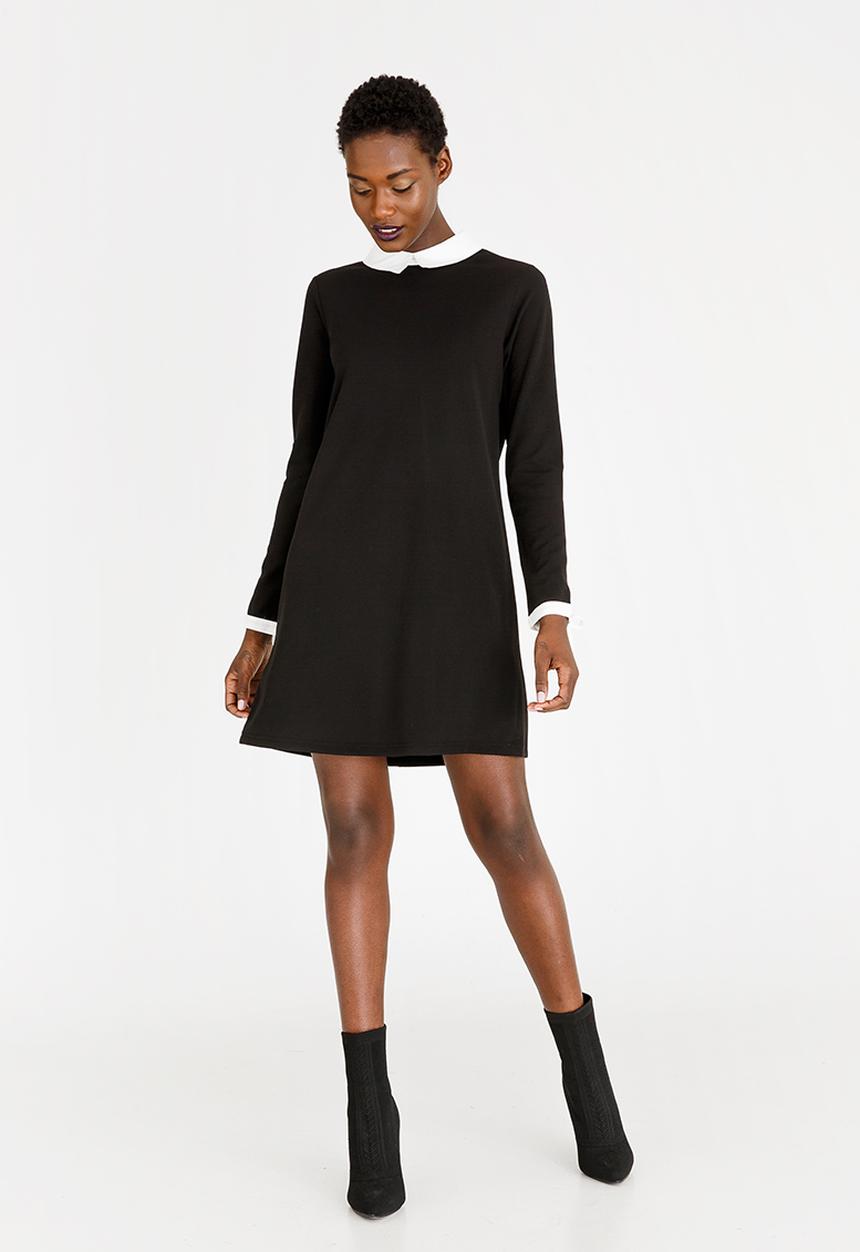 c(inch) - Collar Detail Dress Black