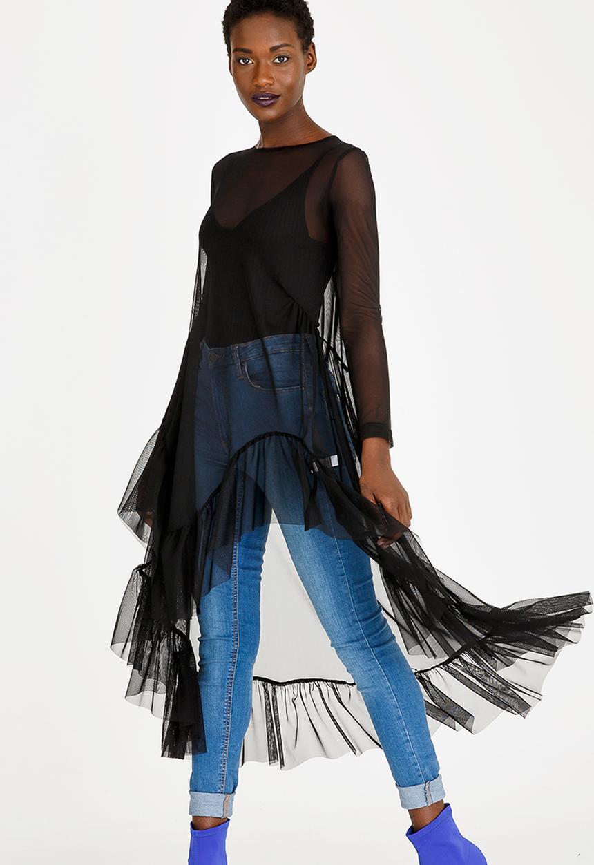 STYLE REPUBLIC - Swing Mesh Top Black