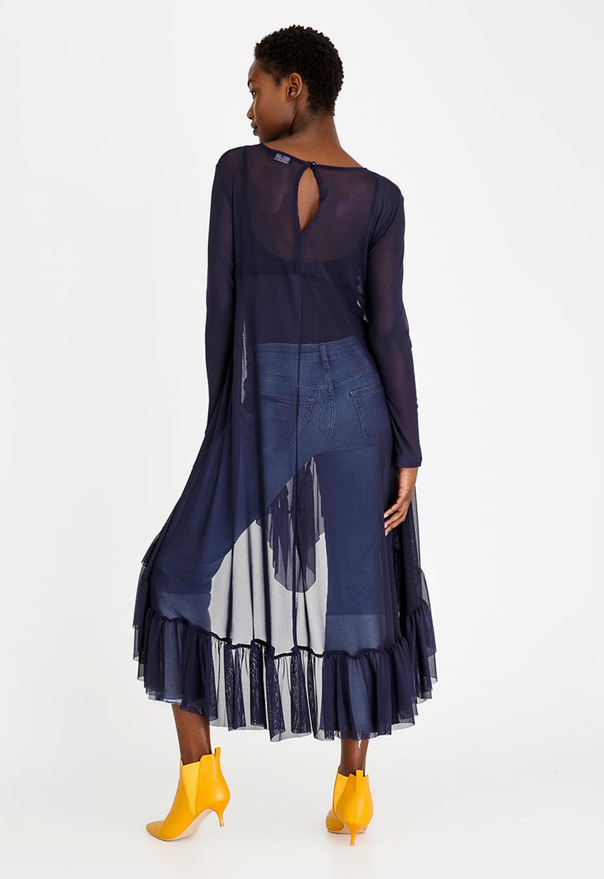 STYLE REPUBLIC - Swing Mesh Top Navy