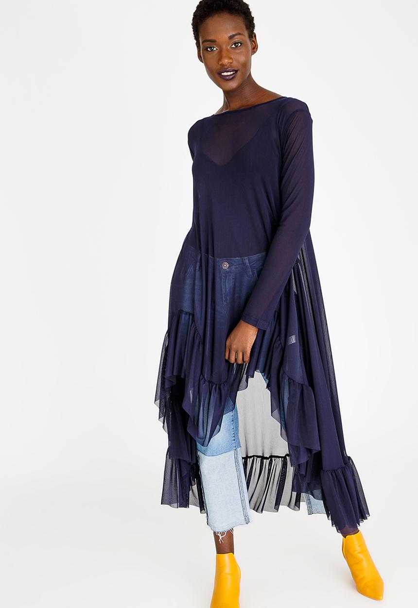 STYLE REPUBLIC - Swing Mesh Top Navy