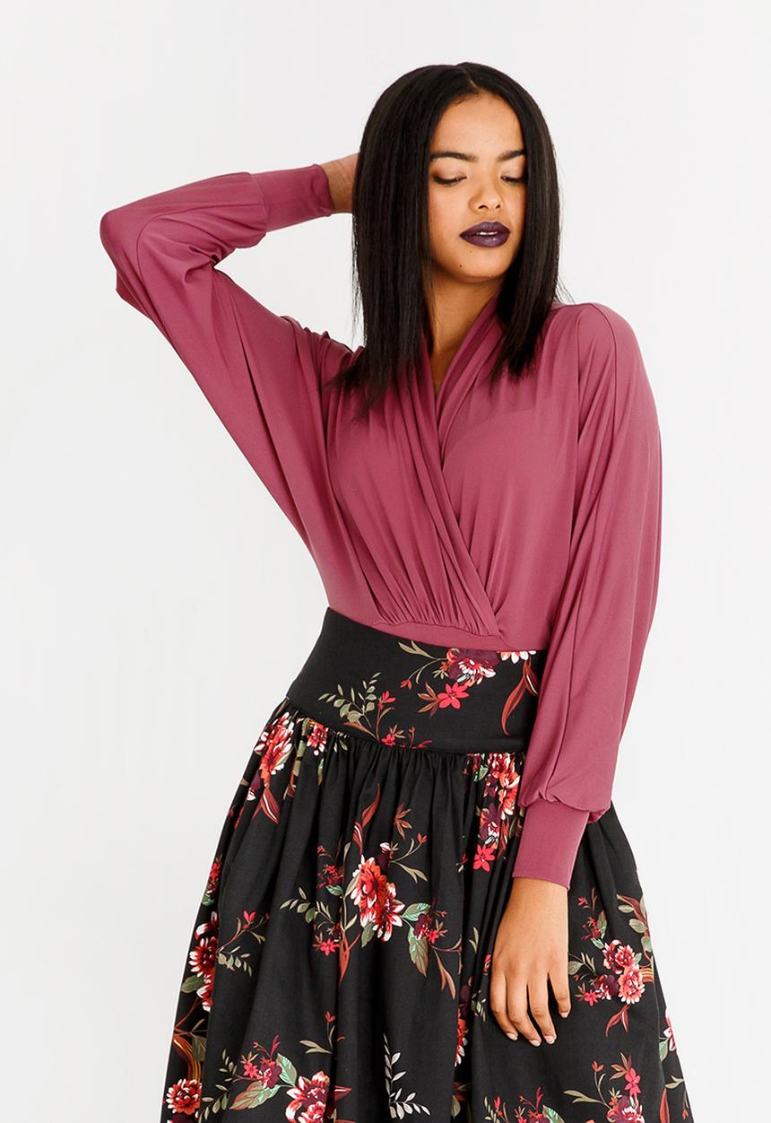 STYLE REPUBLIC - Wrap Front Bodysuit Rose