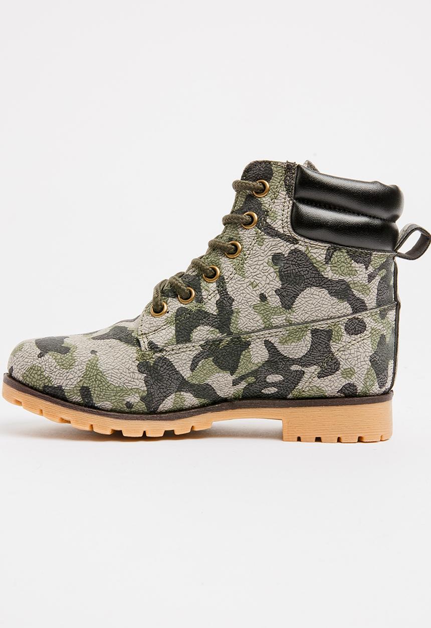 Foot Focus - Lace Up Boots Multi-colour