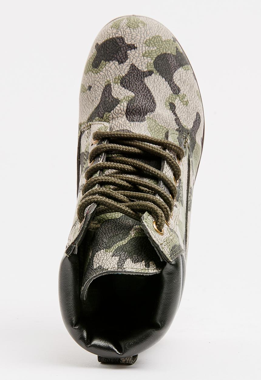 Foot Focus - Lace Up Boots Multi-colour