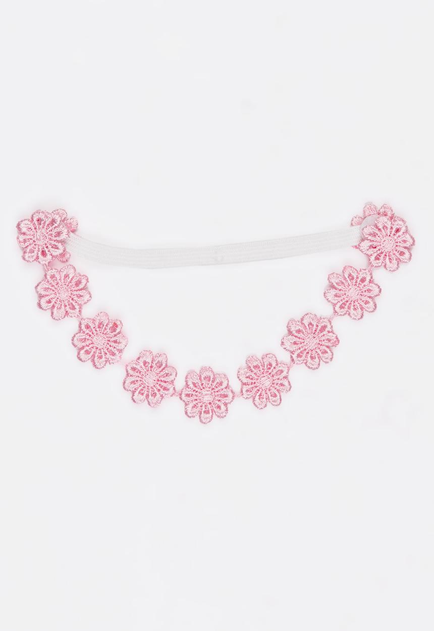 Jewels and Lace - Flower Headband Mid Pink