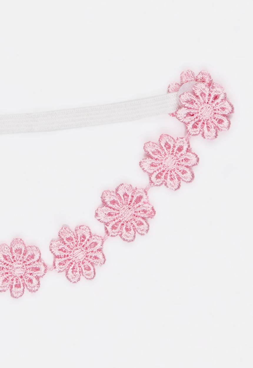 Jewels and Lace - Flower Headband Mid Pink