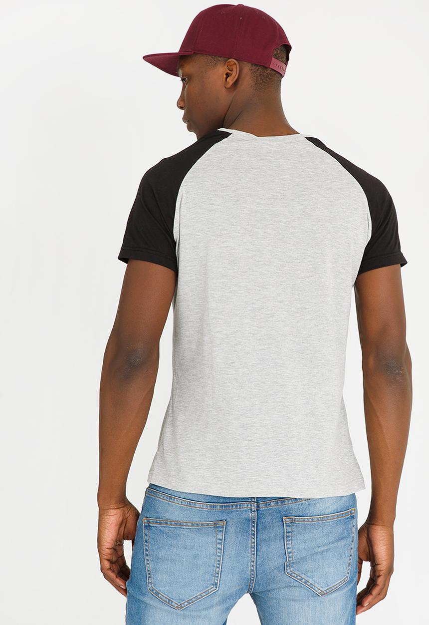 STYLE REPUBLIC - Raglan SS Cont Tee Grey Melange