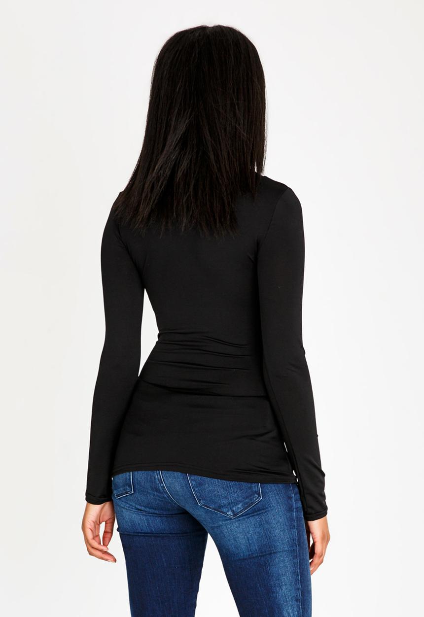 edit - Cut out detail drape top - black 