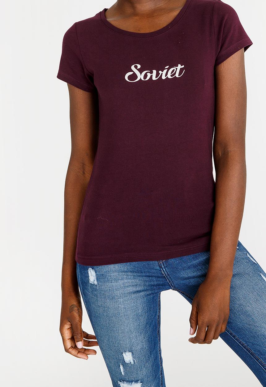 SOVIET - Hull Crew Neck T-Shirt Burgundy