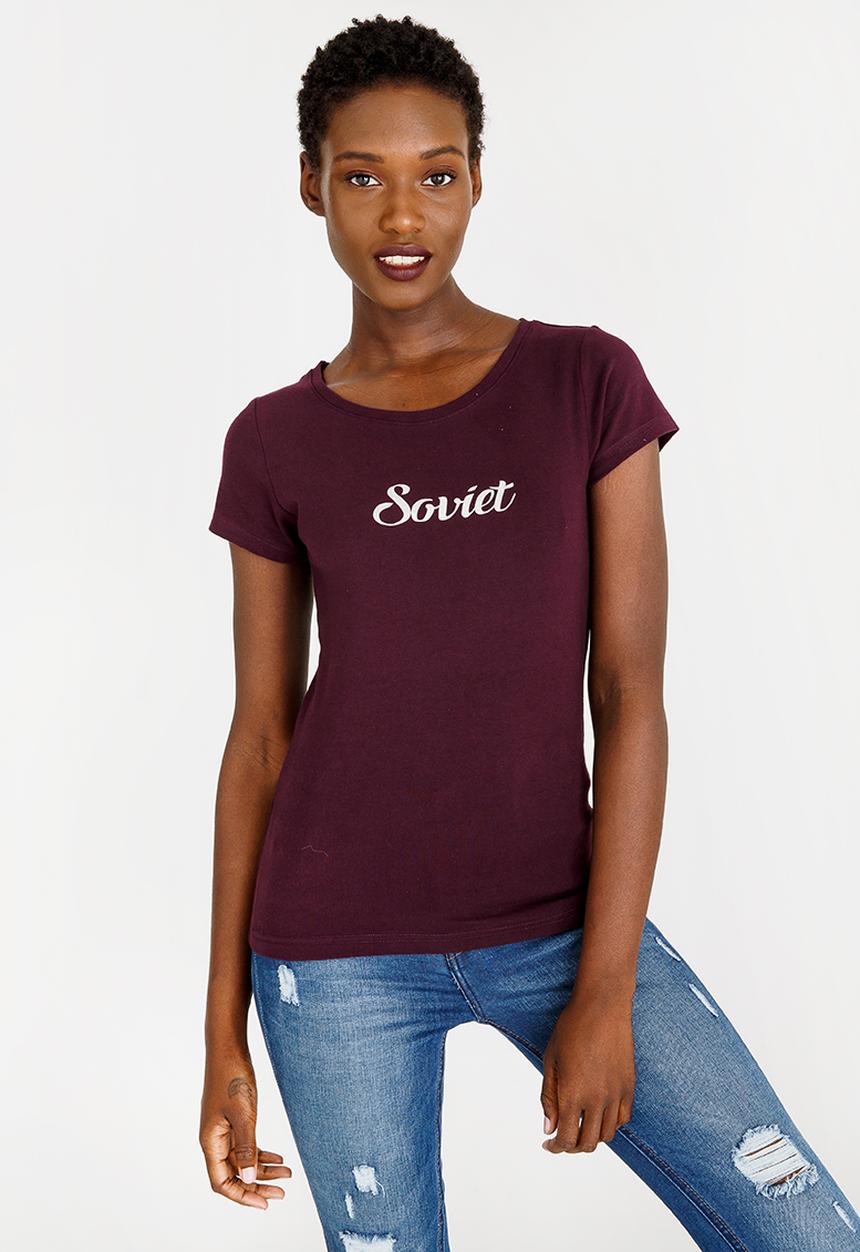 SOVIET - Hull Crew Neck T-Shirt Burgundy