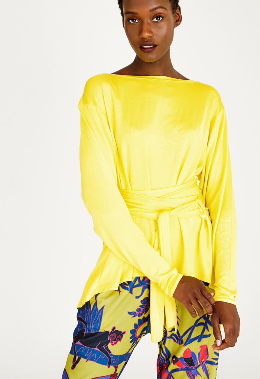 Leigh Schubert - Rushka Batwing Sleeve Top Yellow
