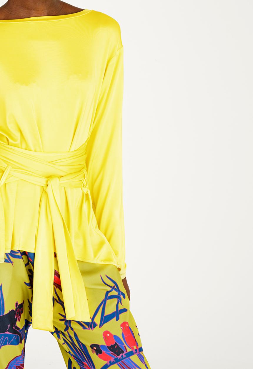 Leigh Schubert - Rushka Batwing Sleeve Top Yellow