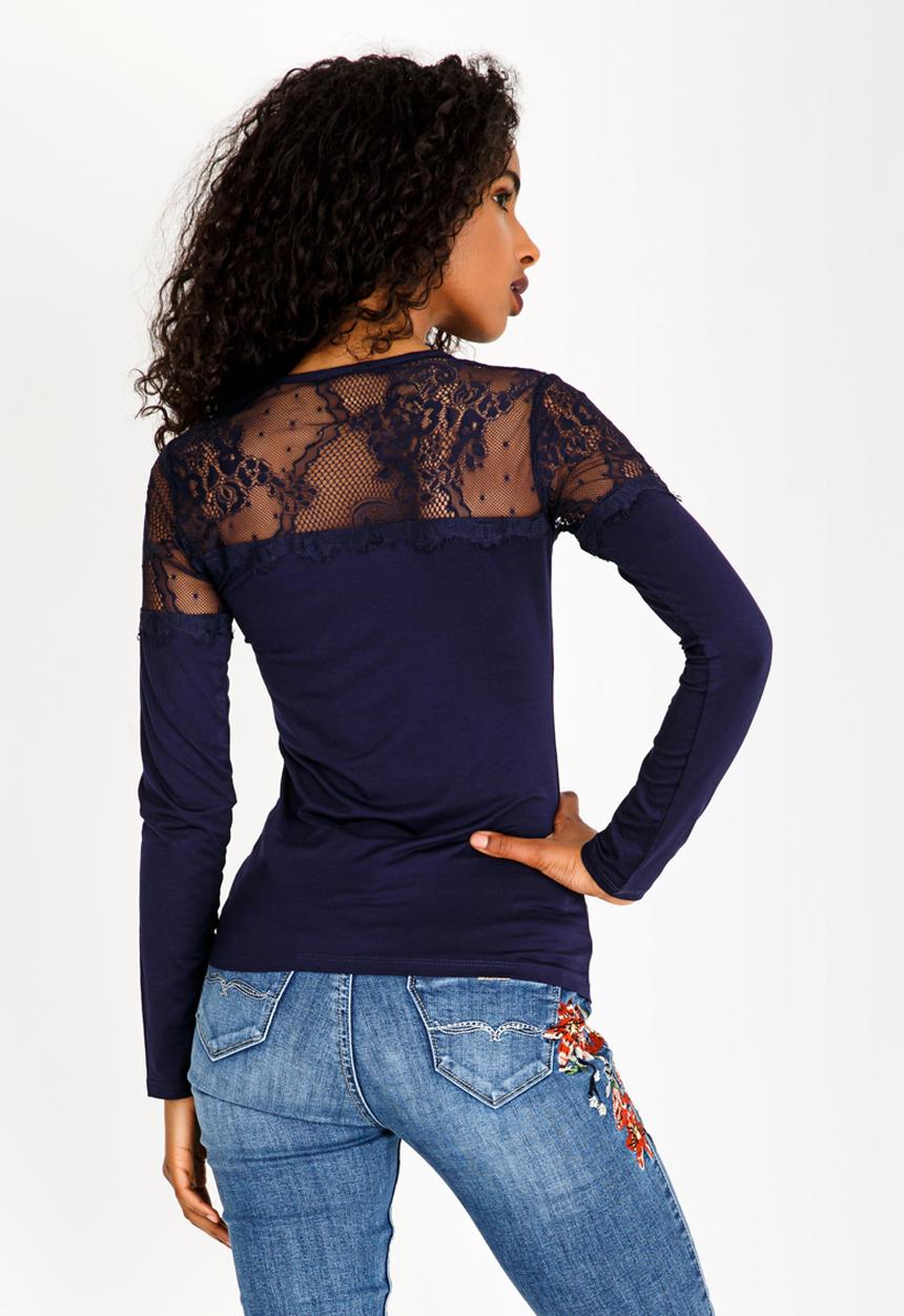 SISSY BOY - Eyelash Lace One Up With Logo Navy