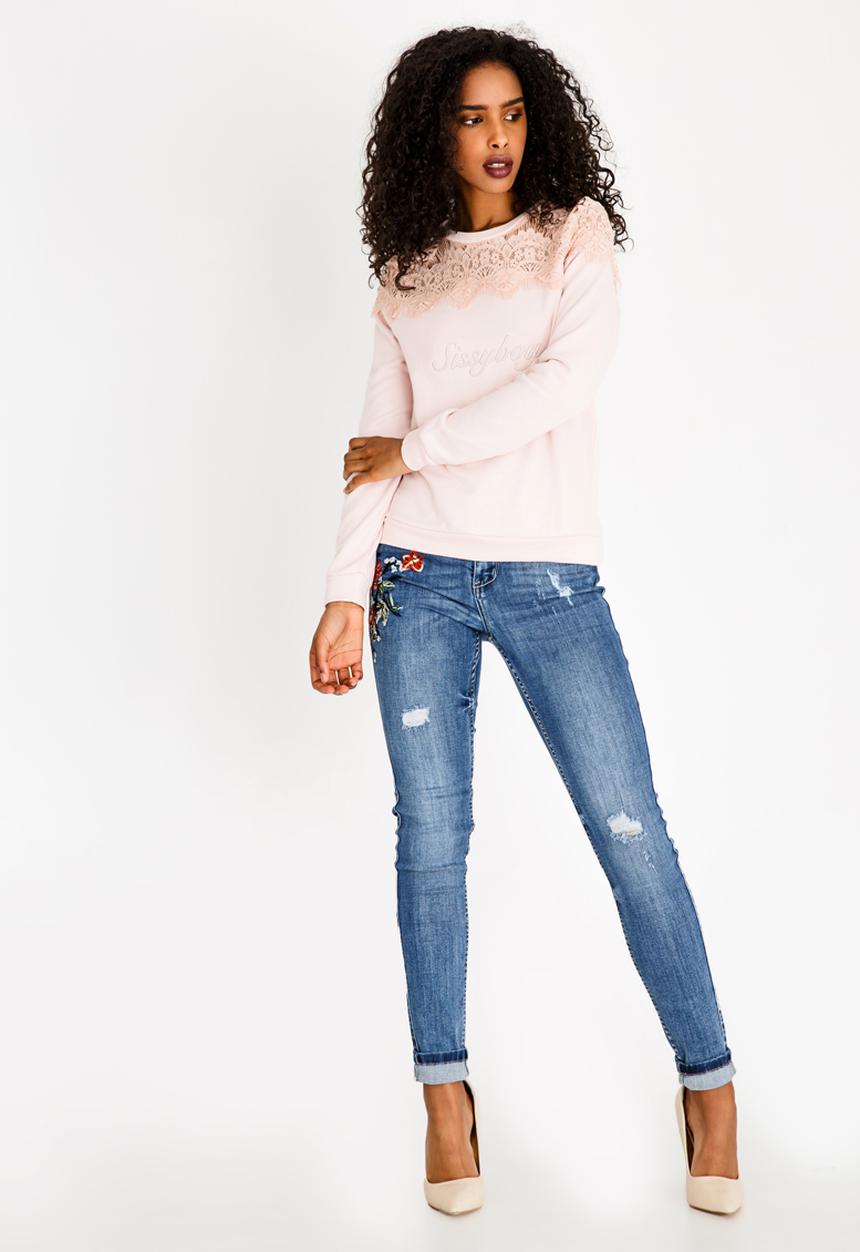SISSY BOY - Sweatshirt with Lace Detail Mid Pink