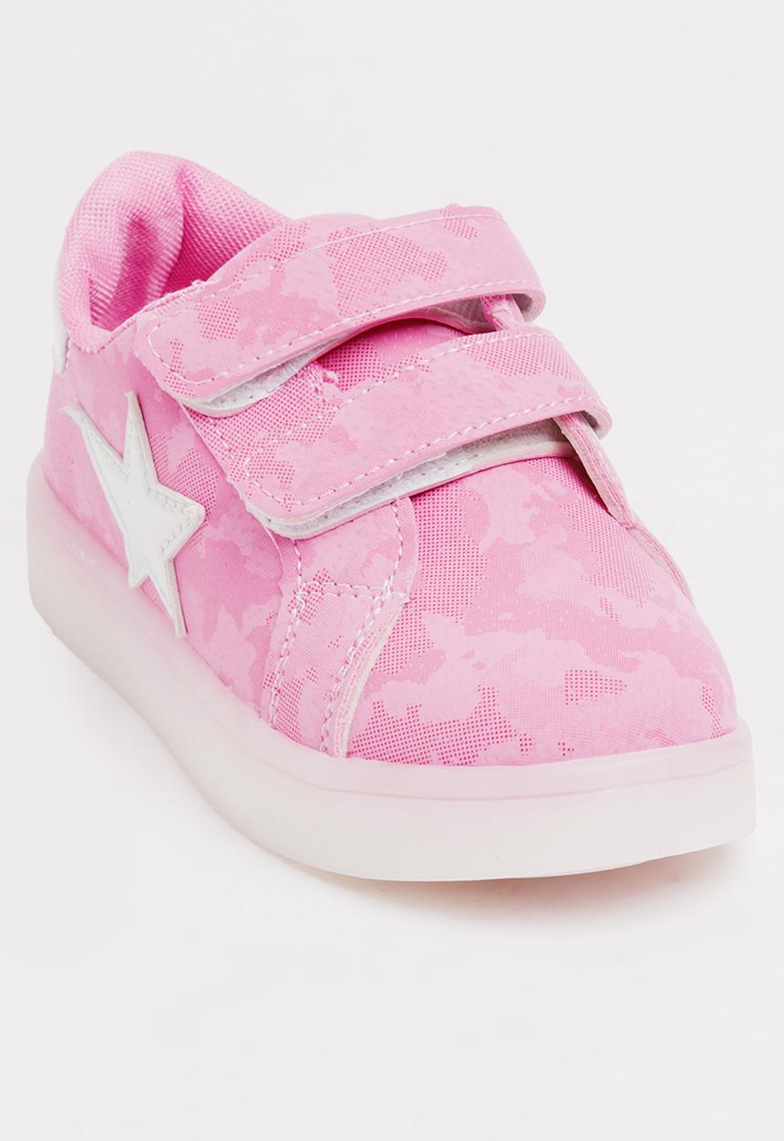 Pop Candy - Velcro Strap Light Up Sneaker Mid Pink