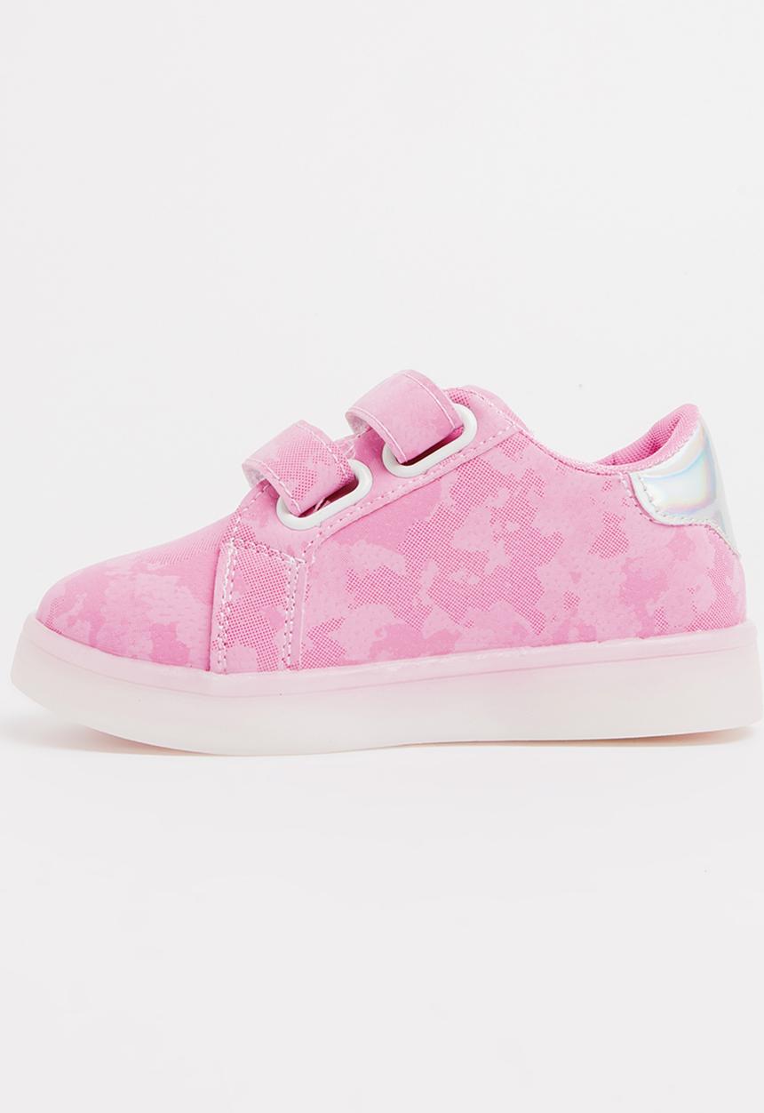Pop Candy - Velcro Strap Light Up Sneaker Mid Pink