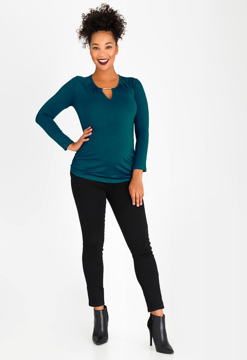 Cherry Melon - Keyhole Top with Metal Trim Turquoise