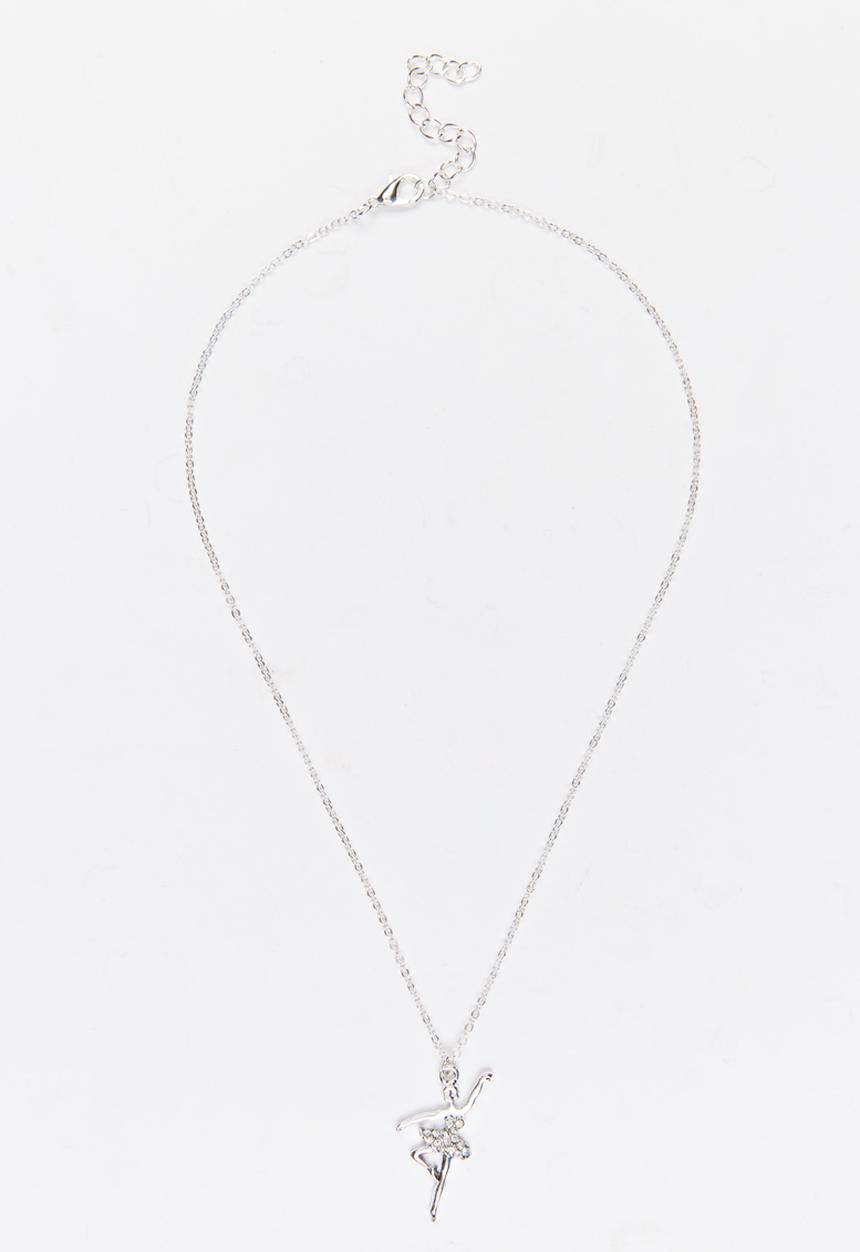 Jewels and Lace - Ballet Dancer Necklace Silver