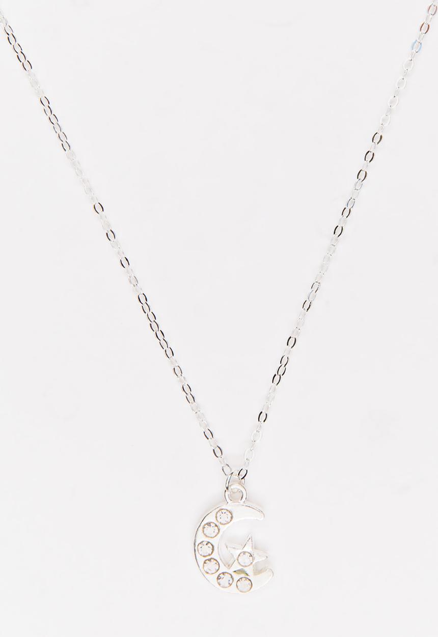 Jewels and Lace - Star Moon Necklace Silver