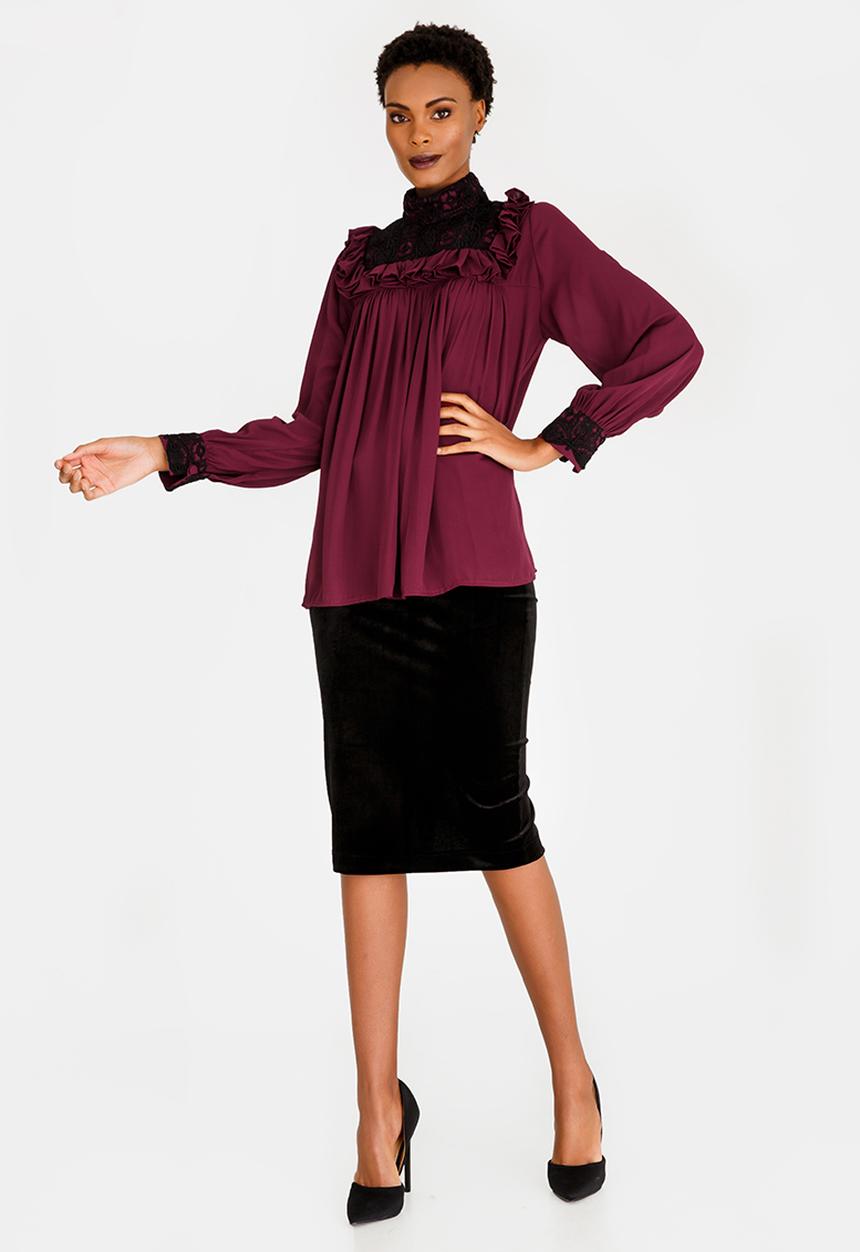 Sober - Zaria Blouse Burgundy