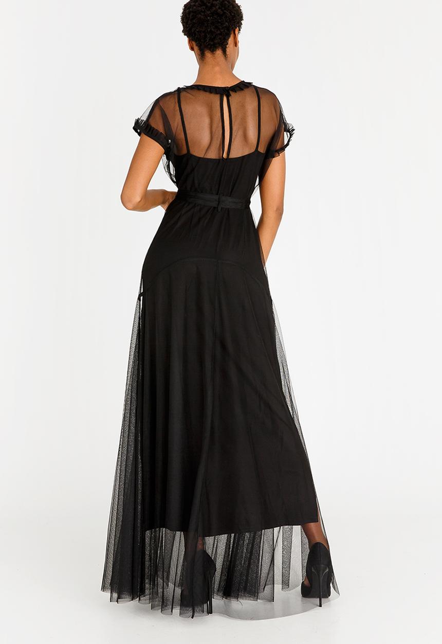 AMANDA LAIRD CHERRY - Phateka Mesh Overlay Dress Black