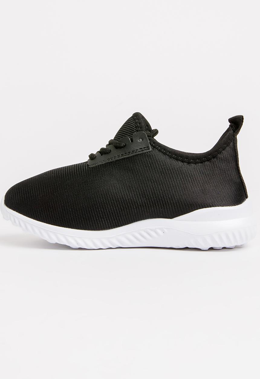 Pop Candy - Embroidered  Lace Up Sneaker Black