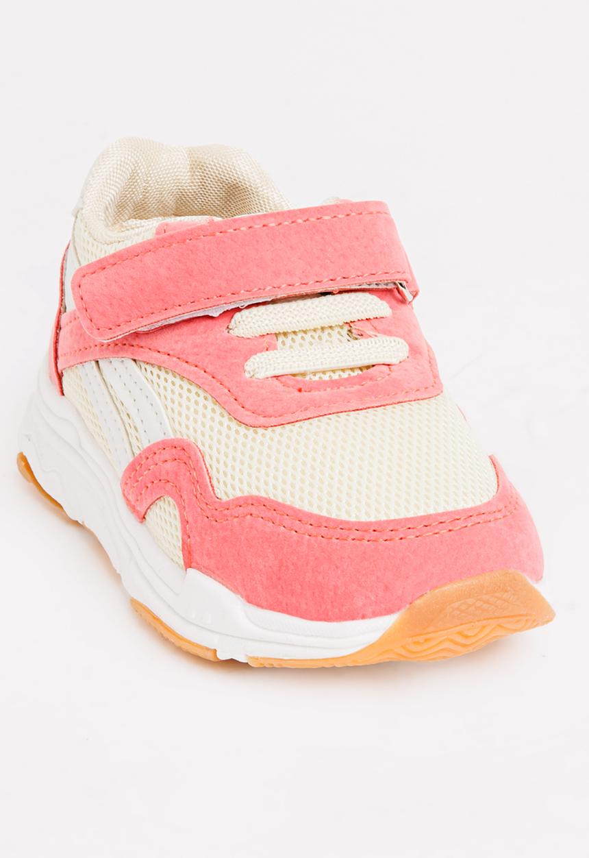 Pop Candy - Velcro strap sneaker - pink & cream