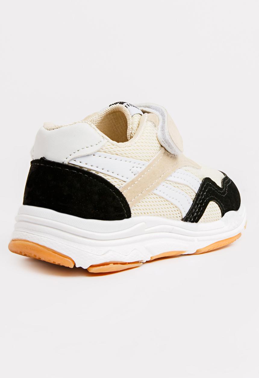 Pop Candy - Velcro strap sneaker - beige & black 