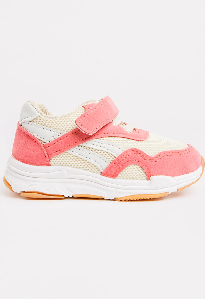 Pop Candy - Velcro strap sneaker - pink & cream