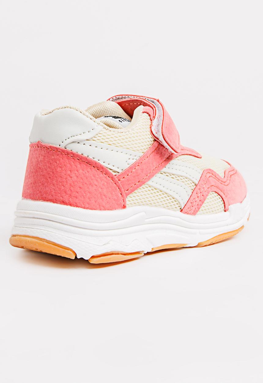 Pop Candy - Velcro strap sneaker - pink & cream
