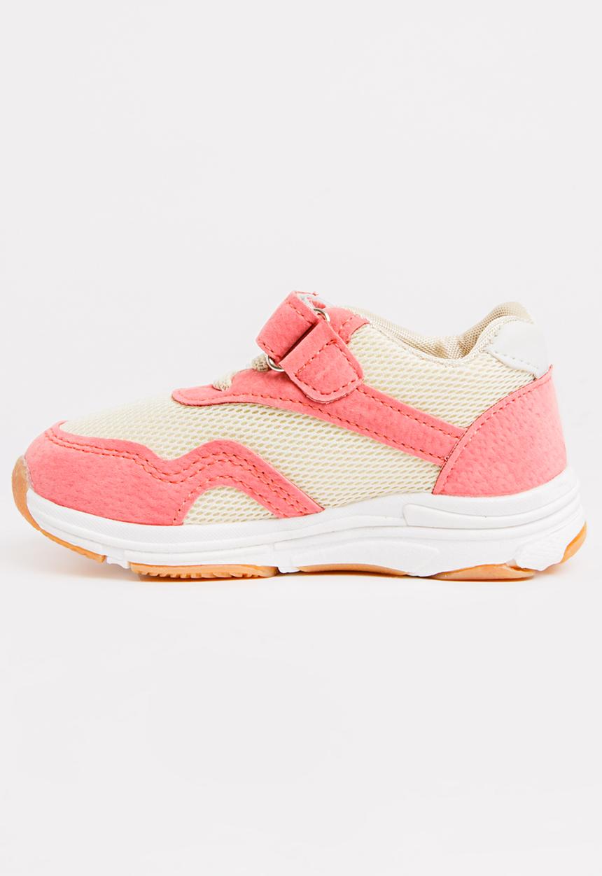 Pop Candy - Velcro strap sneaker - pink & cream