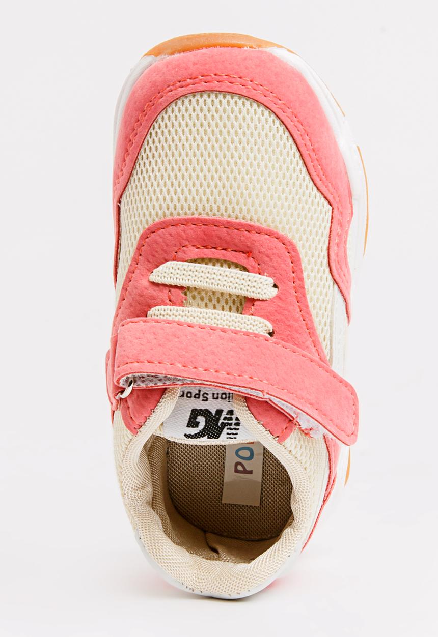 Pop Candy - Velcro strap sneaker - pink & cream