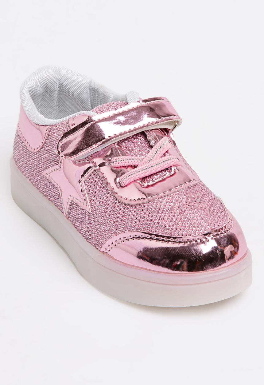 Pop Candy - Velcro Strap Light Up Sneaker Mid Pink