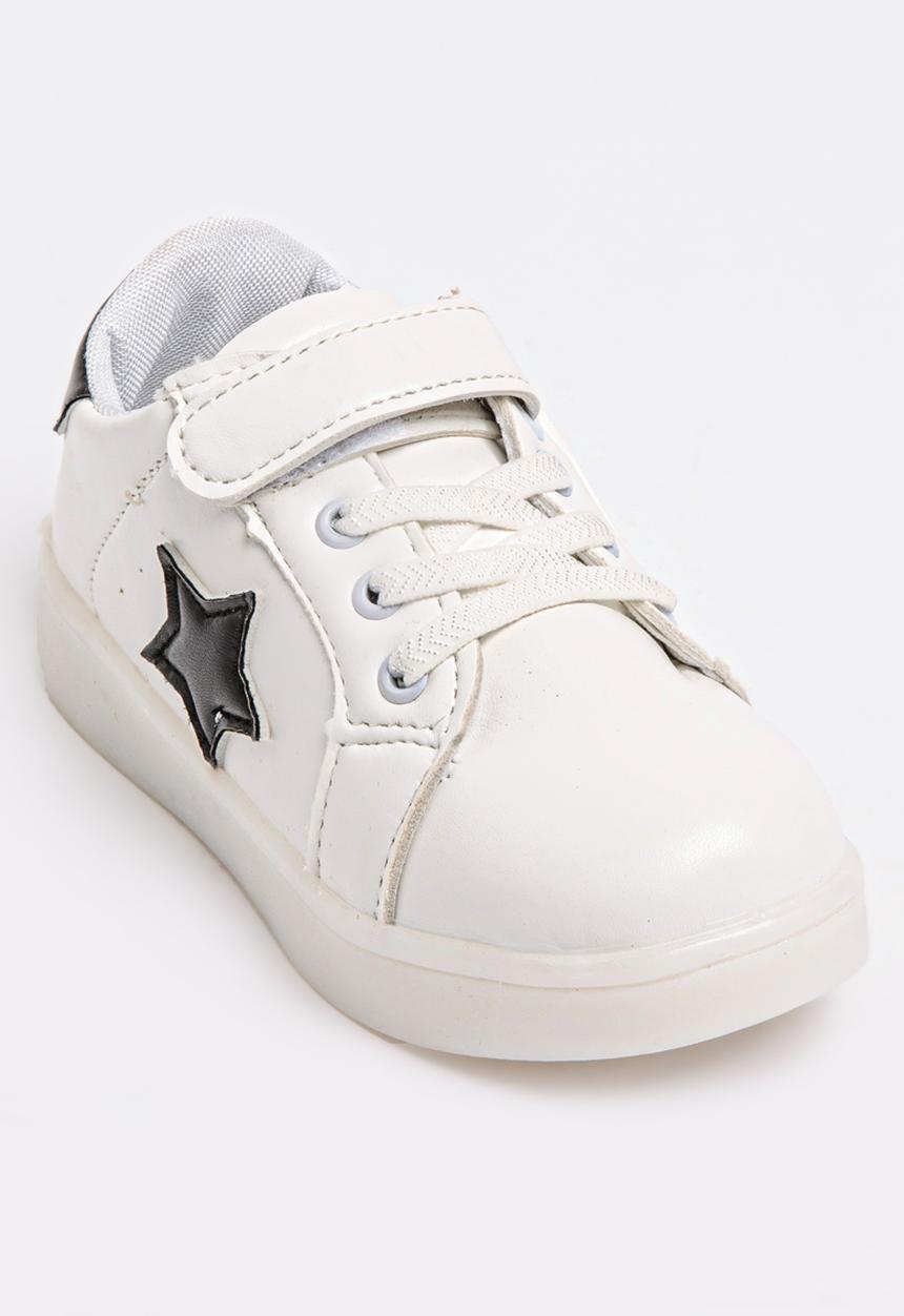 Pop Candy - Velcro Strap Light Up Sneaker White