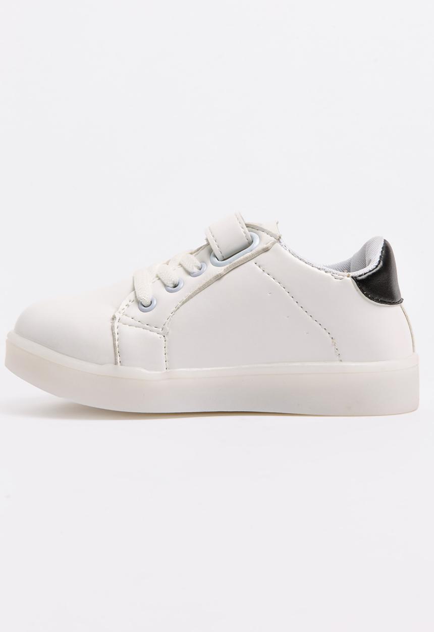 Pop Candy - Velcro Strap Light Up Sneaker White