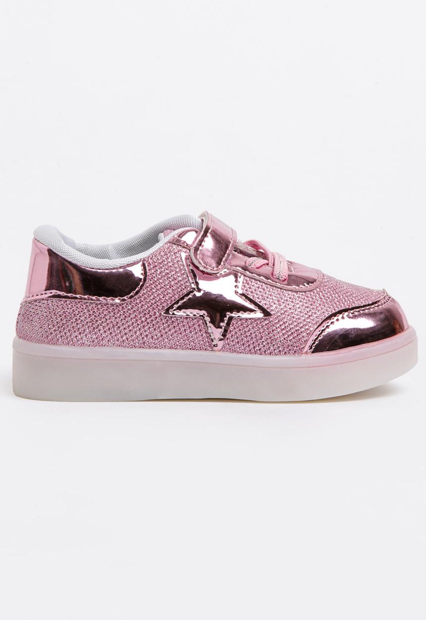 Pop Candy - Velcro Strap Light Up Sneaker Mid Pink
