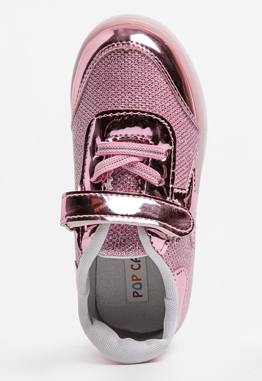 Pop Candy - Velcro Strap Light Up Sneaker Mid Pink