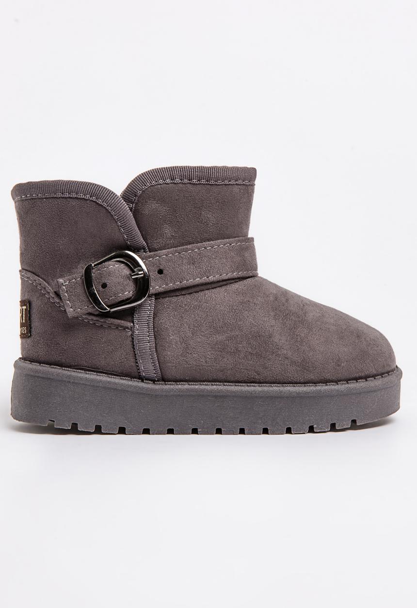 Pop Candy - Buckled Detailed Boot Grey
